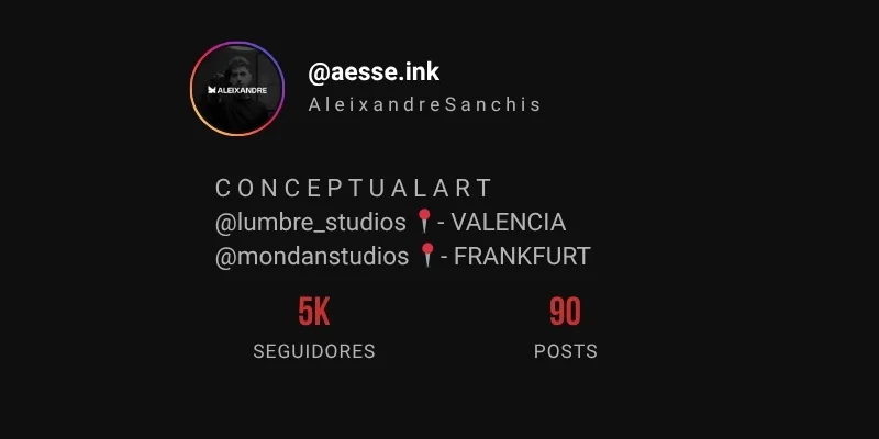 Perfil de Instagram de @aesse.ink