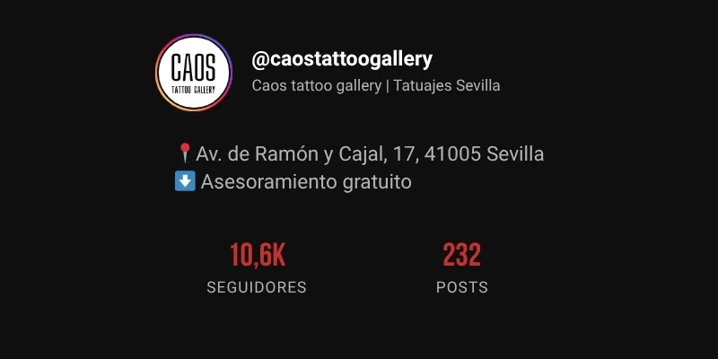 Perfil de Instagram de @caostattoogallery