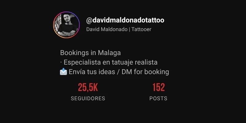 Captura del perfil de Instagram @davidmaldonadotattoo