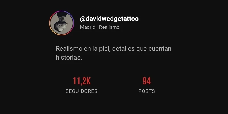 Perfil de Instagram de @davidwedgetattoo