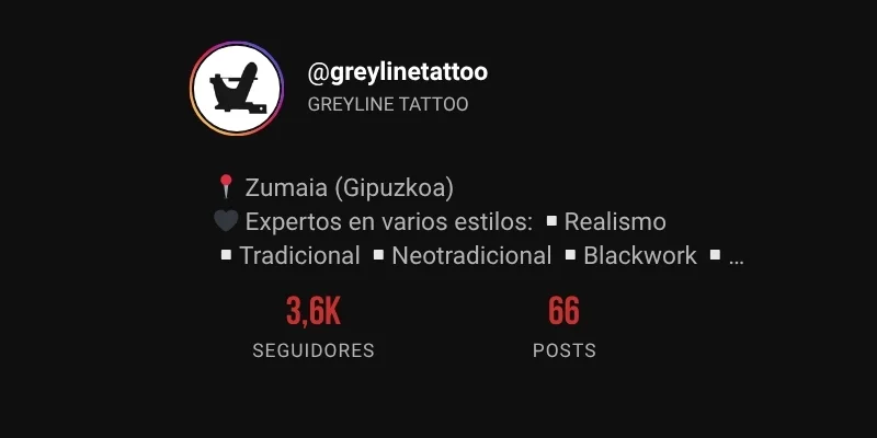 Perfil de Instagram de @greylinetattoo