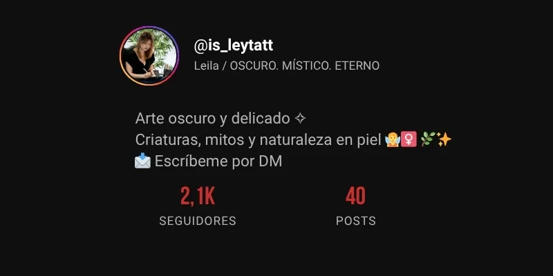Captura del perfil de Instagram @is_leytatt